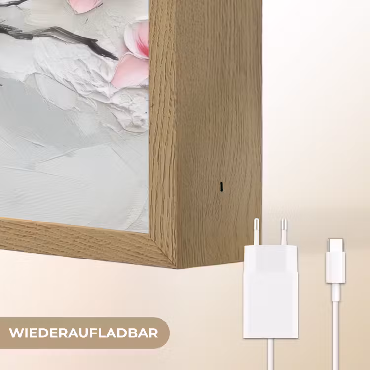 Bloesem - Kunstzinnig - Roze - Sakura Light Box met batterij (Wandlamp) middel -USP_websiteoplaadbaarDE