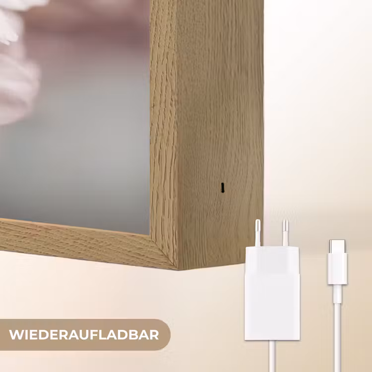 Bloesems - Meeldraden - Geel - Wazig Light Box met batterij (Wandlamp) middel -USP_websiteoplaadbaarDE