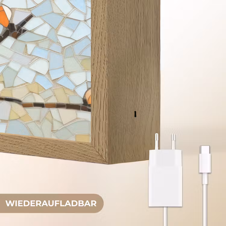 Bloesems - Wit - Mozaïek - Tak Light Box met batterij (Wandlamp) middel -USP_websiteoplaadbaarDE