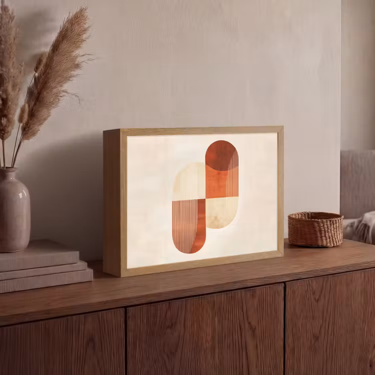Bogen - Beige - Vormen Light Box met batterij (Wandlamp) middel -sfeer2