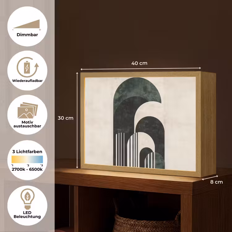 Bogen - Donkergroen - Lijnen Light Box met batterij (Wandlamp) middel -USP_websiteoverzichtDE