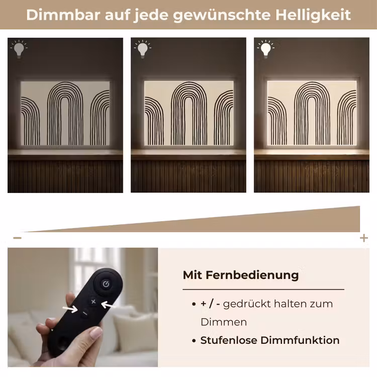 Boogvormen - Zwart - Strak Light Box met batterij (Wandlamp) middel -USP_dimbaarDE