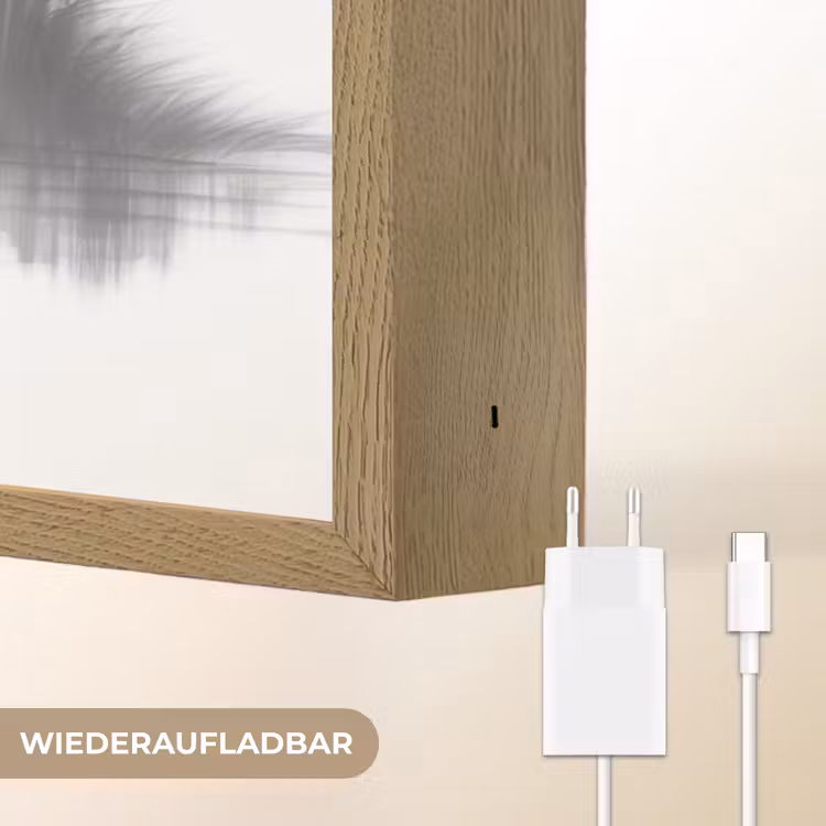 Boot - Rivier - Bamboe - Wit Light Box met batterij (Wandlamp) middel -USP_websiteoplaadbaarDE