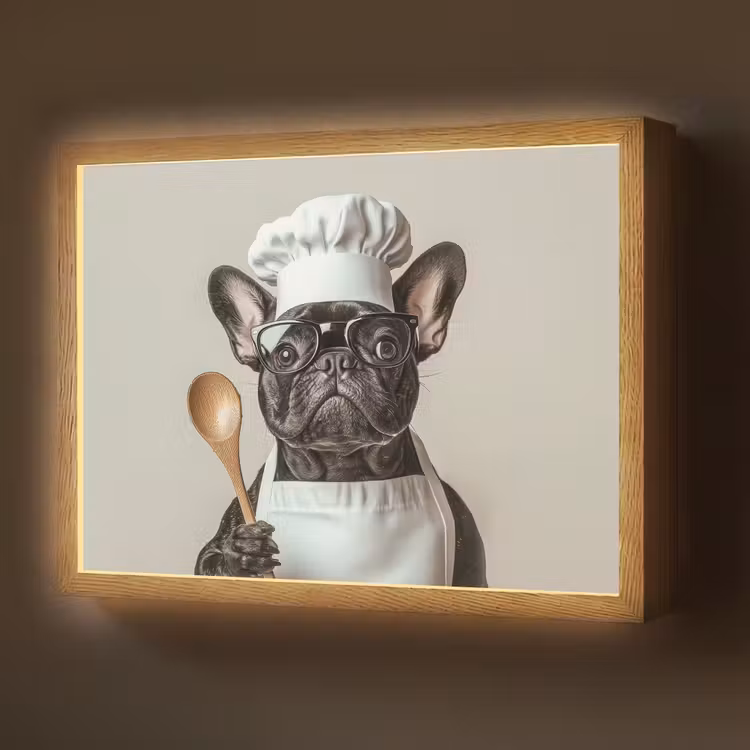 Bril - Hond - Kok Light Box met batterij (Wandlamp) middel -z3d_website