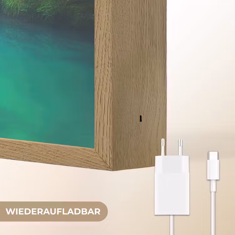 Brug - Water - Rivier - Bos Light Box met batterij (Wandlamp) middel -USP_websiteoplaadbaarDE