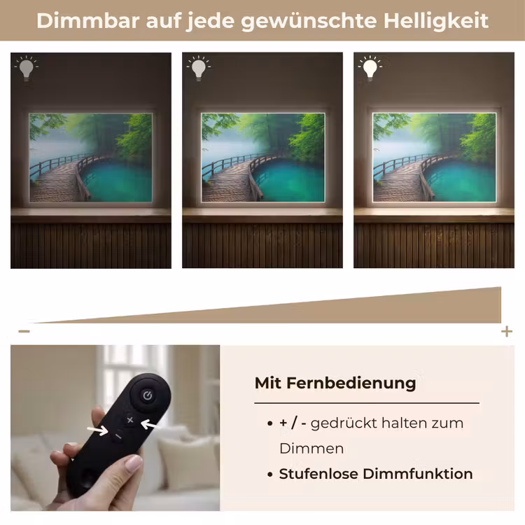 Brug - Water - Rivier - Bos Light Box met batterij (Wandlamp) middel -USP_dimbaarDE