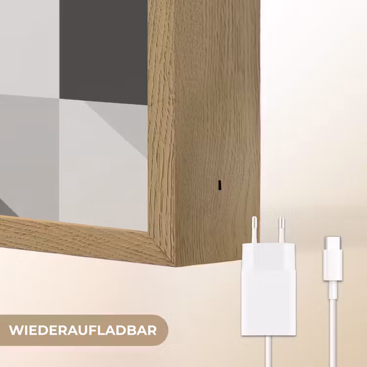 Buldog - Zwart - Abstract - Vlakken Light Box met batterij (Wandlamp) middel -USP_websiteoplaadbaarDE
