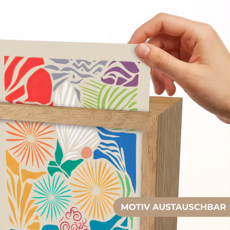 Kleurrijk - Abstract - Bloemen - Patronen Light Box met kabel (Wandlamp) klein -USP_websiteprintDE