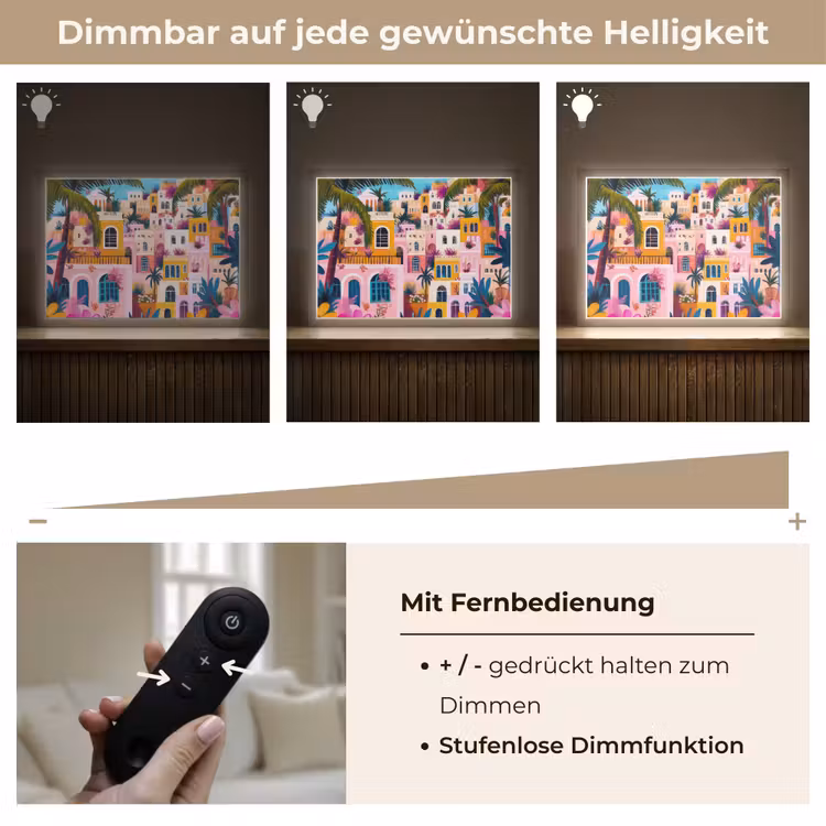 Kleurrijk - Roze - Oranje - Geel - Bloemen Light Box met batterij (Wandlamp) middel -USP_dimbaarDE