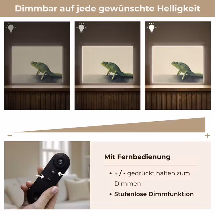 Kameleon - Groen - Minimalistisch Light Box met batterij (Wandlamp) middel -USP_dimbaarDE