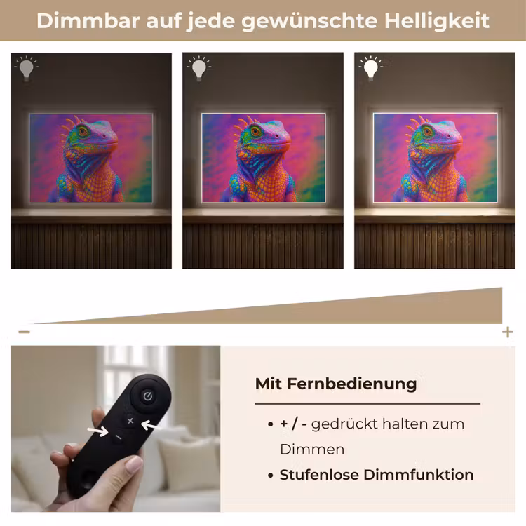 Kameleon - Dieren - Neon - Kleur Light Box met batterij (Wandlamp) middel -USP_dimbaarDE
