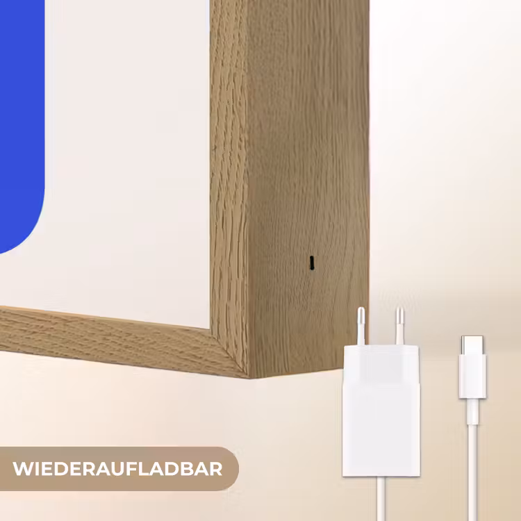 Ciao - Hoofdletters - Blauw - Minimalistisch Light Box met batterij (Wandlamp) middel -USP_websiteoplaadbaarDE