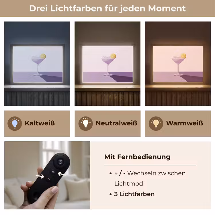 Cocktail - Paars - Minimalistisch - Citroen Light Box met batterij (Wandlamp) middel -USP_lichtkleurDE