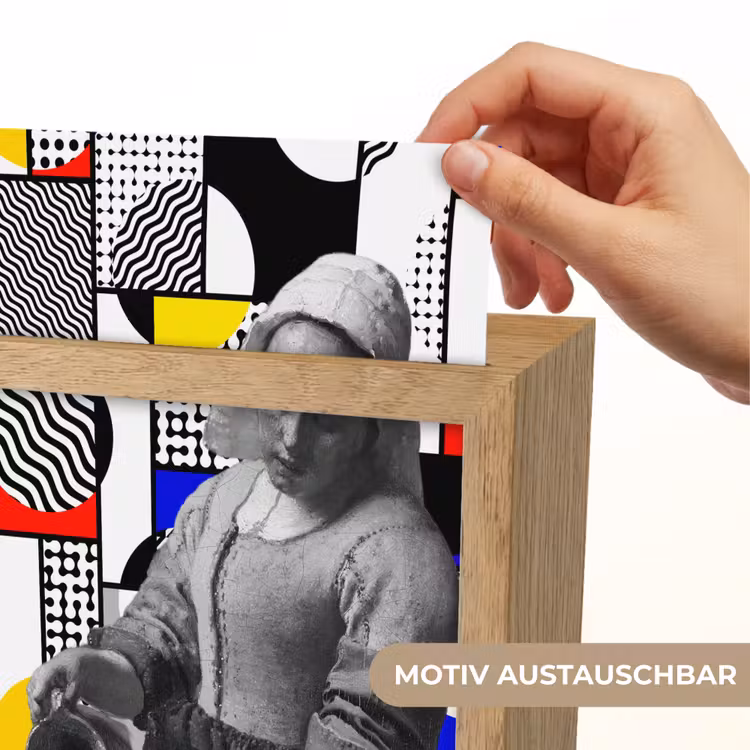 Collage - Mondriaan - Melkmeisje Light Box met kabel (Wandlamp) klein -USP_websiteprintDE