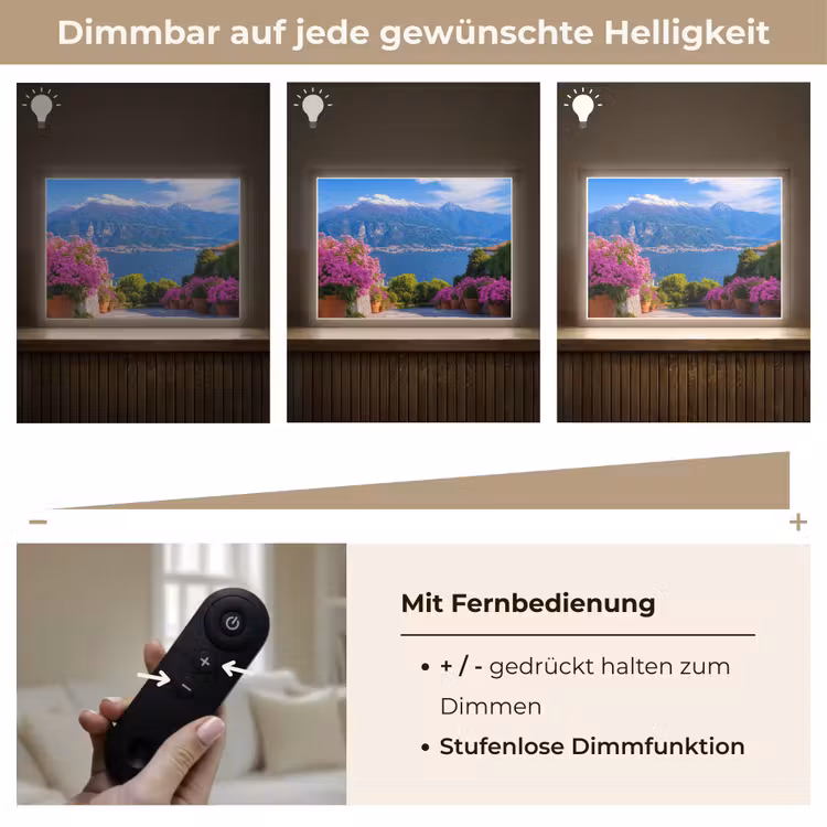 Lake Como - Italië - Landschap Light Box met batterij (Wandlamp) middel -USP_dimbaarDE