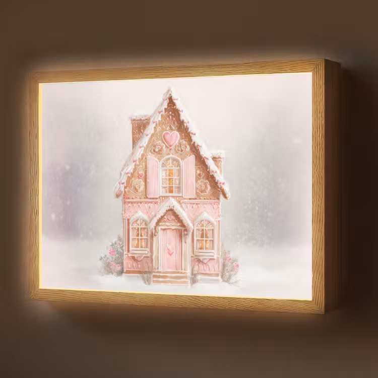 Huisje - Suiker - Pastel Light Box met batterij (Wandlamp) middel -z3d_website