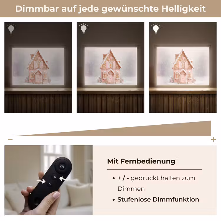 Huisje - Suiker - Pastel Light Box met batterij (Wandlamp) middel -USP_dimbaarDE