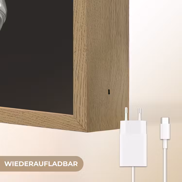 Croissant - Metaal - Zilver Light Box met batterij (Wandlamp) middel -USP_websiteoplaadbaarDE