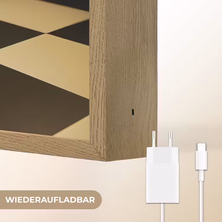 Koningin - Schaakstuk - Geblokt - Goud Light Box met batterij (Wandlamp) middel -USP_websiteoplaadbaarDE