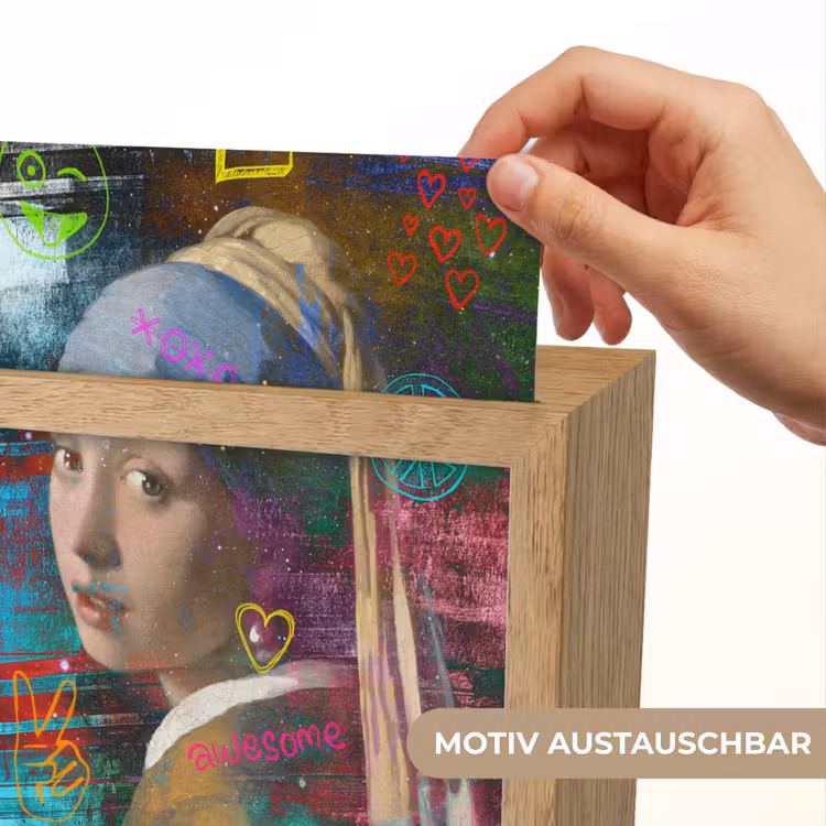 Meisje met de parel - Johannes Vermeer - Neon Light Box met kabel (Wandlamp) klein -USP_websiteprintDE