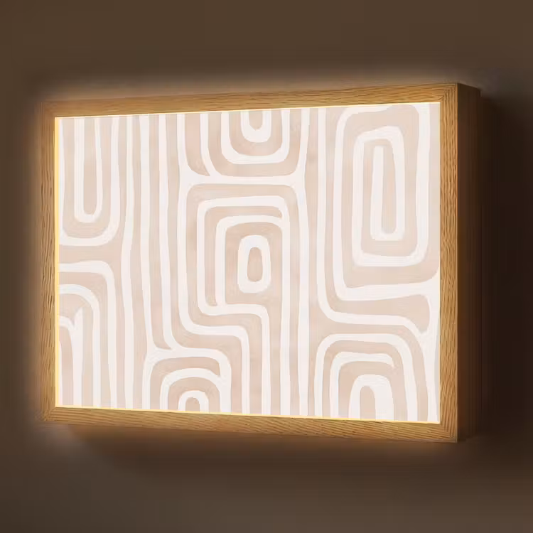 Decoratief - Labyrint - Beige Light Box met batterij (Wandlamp) middel -z3d_website