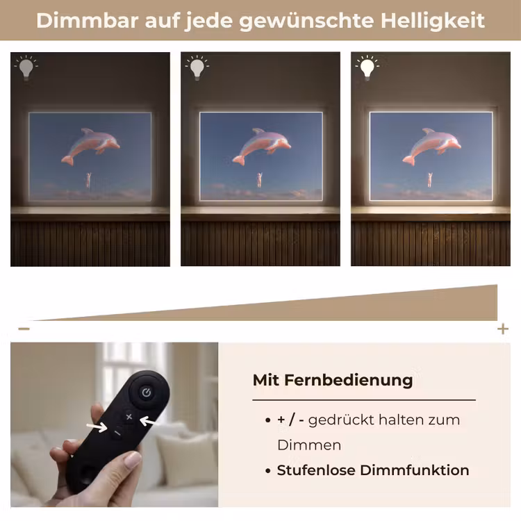 Dolfijn - Roze - Astronaut Light Box met batterij (Wandlamp) middel -USP_dimbaarDE