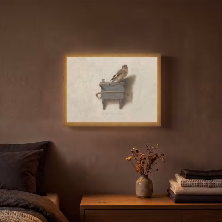 Het Puttertje - Schilderij - Fabricius - Oude Meester Light Box met batterij (Wandlamp) middel -sfeer4