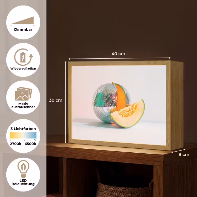 Disco - Discobal - Meloen - Pastel Light Box met batterij (Wandlamp) middel -USP_websiteoverzichtDE