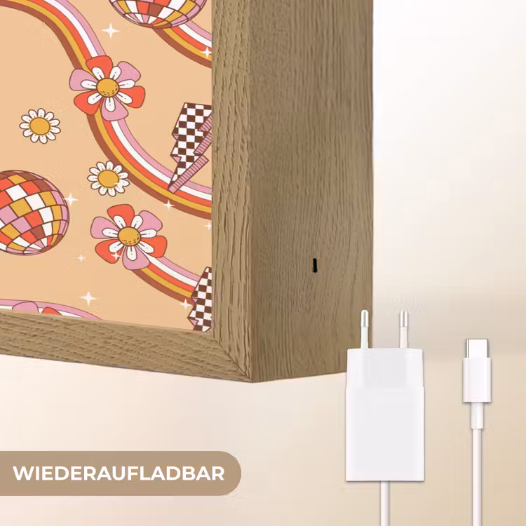 Disco - Patroon - Lijnen Light Box met batterij (Wandlamp) middel 907 -USP_websiteoplaadbaarDE