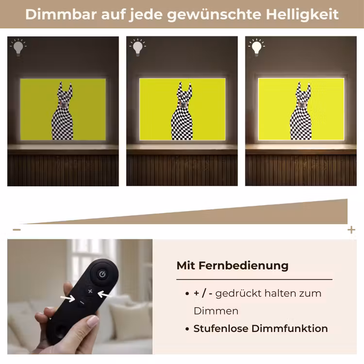 Dobermann - Geblokt - Geel Light Box met batterij (Wandlamp) middel -USP_dimbaarDE