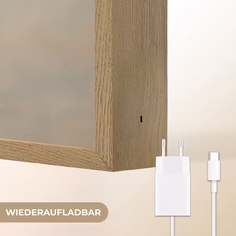 Dromerig - Beige - Paardenbloemzaadjes Light Box met batterij (Wandlamp) middel -USP_websiteoplaadbaarDE