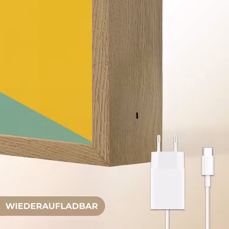 Driehoeken - Kleurrijk - Abstract Light Box met batterij (Wandlamp) middel -USP_websiteoplaadbaarDE