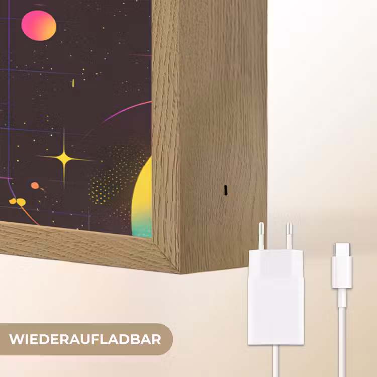 Driehoeken - Cirkels - Abstract - Sterren Light Box met batterij (Wandlamp) middel -USP_websiteoplaadbaarDE