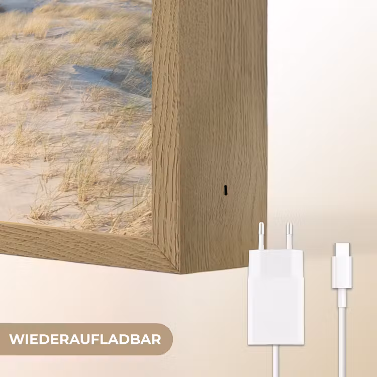 Duin - Meeuw - Strand - Zee - Zon Light Box met batterij (Wandlamp) middel -USP_websiteoplaadbaarDE