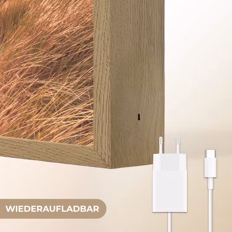 Duin - Planten - Zonsondergang - Strand - Zee Light Box met batterij (Wandlamp) middel -USP_websiteoplaadbaarDE