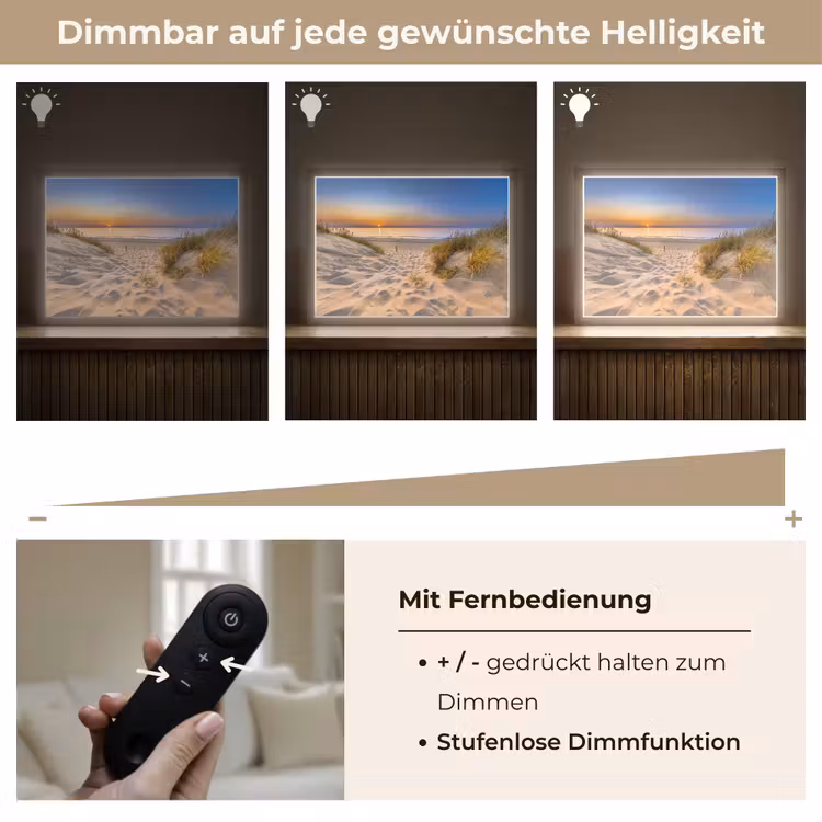 Duin - Zonsondergang - Horizon - Strand - Gras Light Box met batterij (Wandlamp) middel -USP_dimbaarDE
