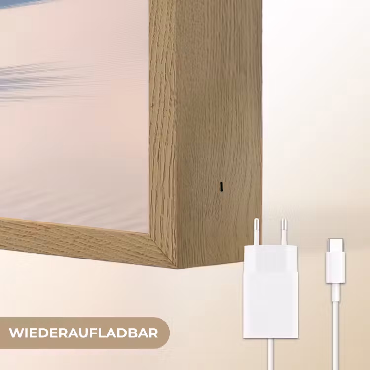 Duinen - Gras - Wolken - Beige Light Box met batterij (Wandlamp) middel -USP_websiteoplaadbaarDE