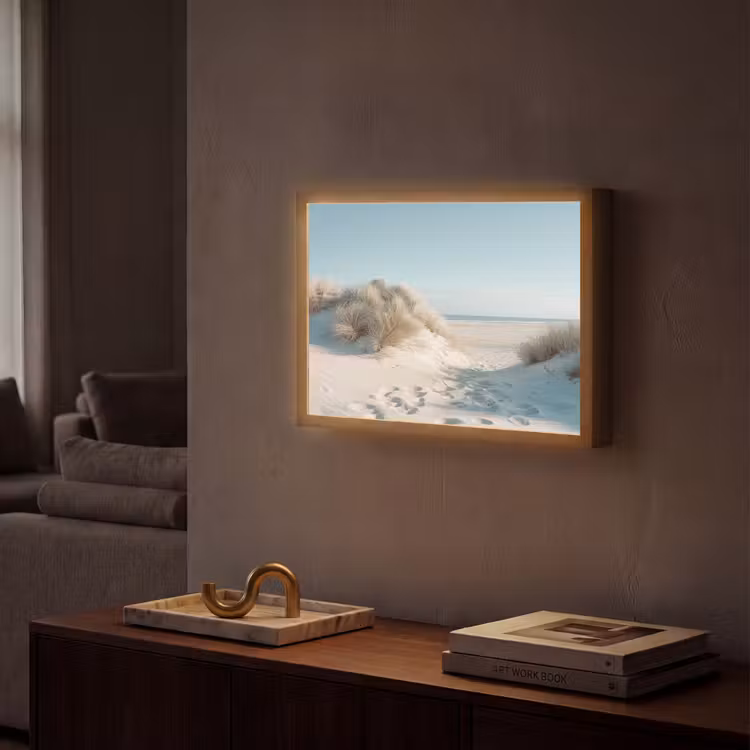 Duinen - Planten - Zomer - Natuur Light Box met batterij (Wandlamp) middel -sfeer1