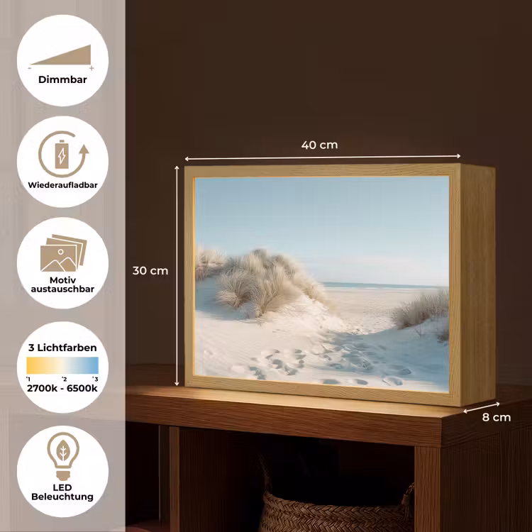 Duinen - Planten - Zomer - Natuur Light Box met batterij (Wandlamp) middel -USP_websiteoverzichtDE