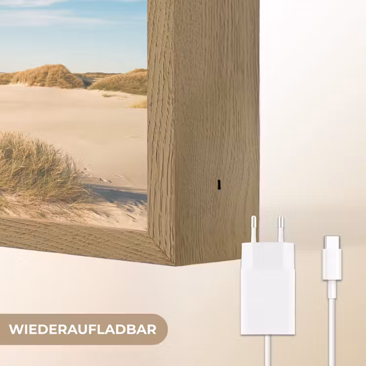 Duinen - Zomer - Landschap - Zee - Strand Light Box met batterij (Wandlamp) middel -USP_websiteoplaadbaarDE