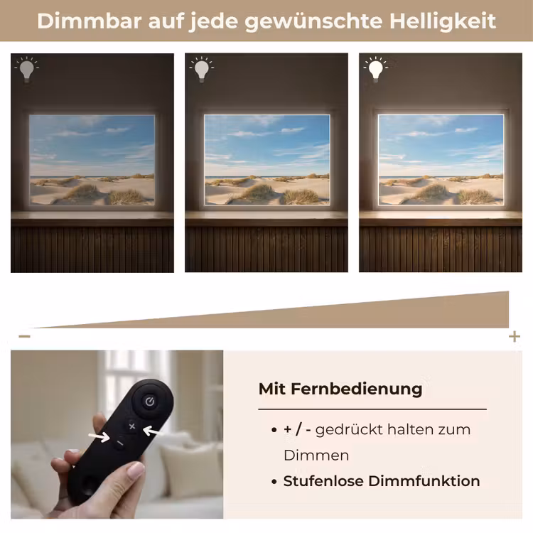 Duinen - Zomer - Landschap - Zee - Strand Light Box met batterij (Wandlamp) middel -USP_dimbaarDE