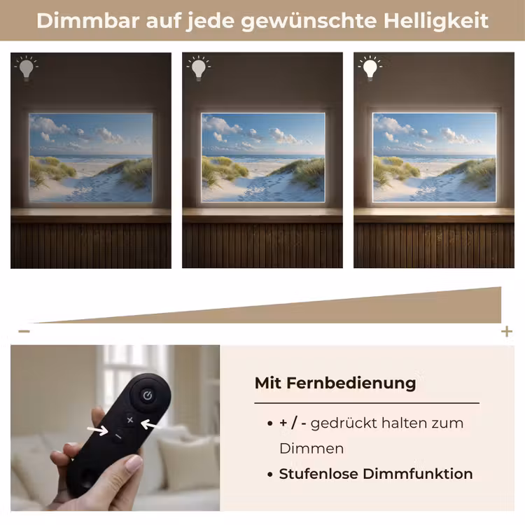 Duinen - Zomer - Zon - Landschap - Zee Light Box met batterij (Wandlamp) middel -USP_dimbaarDE