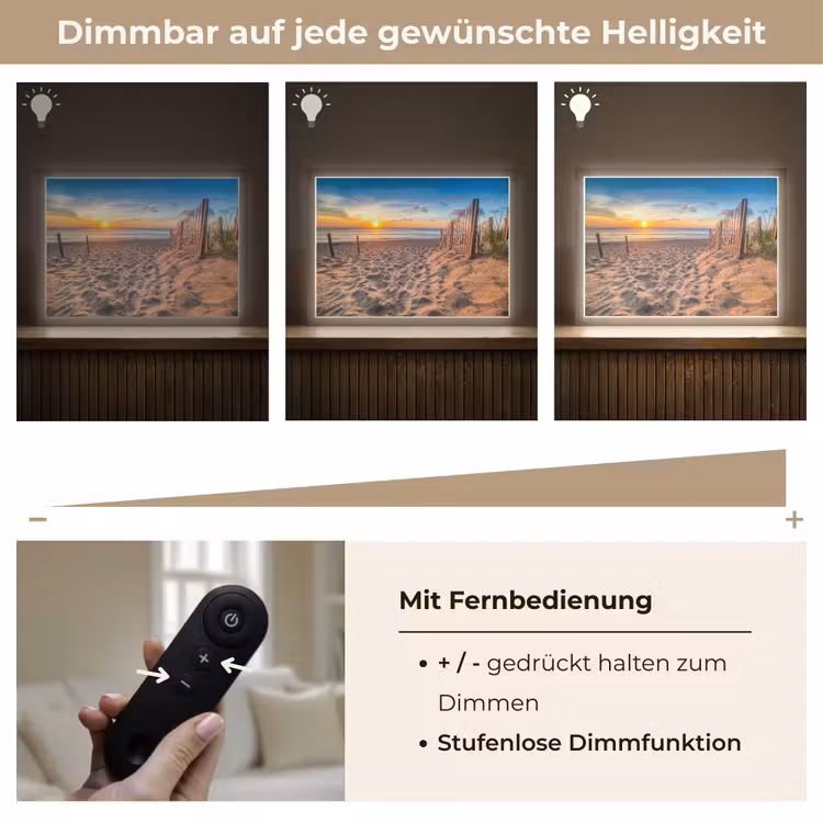Duinen - Zonsondergang - Strand - Zee - Horizon Light Box met batterij (Wandlamp) middel -USP_dimbaarDE