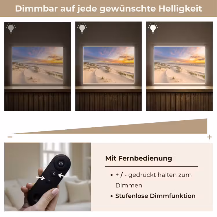 Duinen - Strand - Zonsondergang - Natuur - Zomer Light Box met batterij (Wandlamp) middel -USP_dimbaarDE