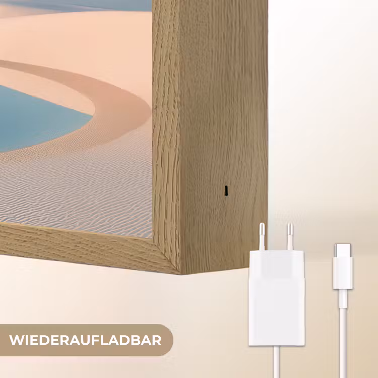 Duinen - Waterplas - Oneindige rust Light Box met batterij (Wandlamp) middel -USP_websiteoplaadbaarDE
