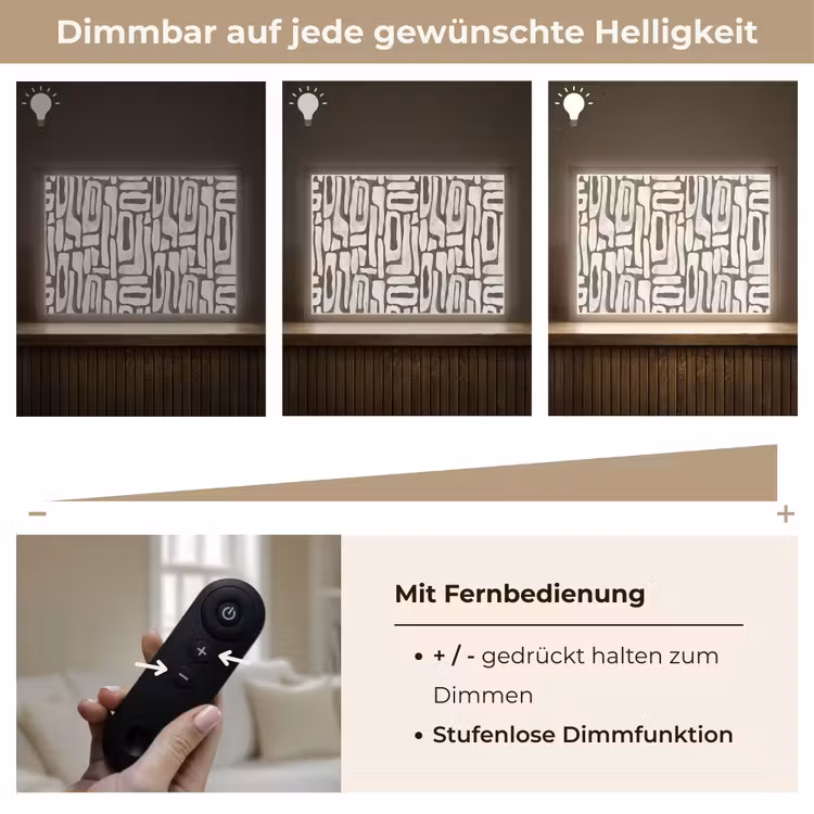 Donker - Wit - Abstract Light Box met batterij (Wandlamp) middel 907 -USP_dimbaarDE