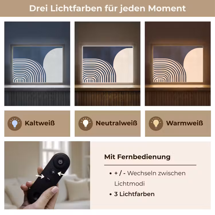 Donkerblauw - Abstract - Lijnen Light Box met batterij (Wandlamp) middel -USP_lichtkleurDE