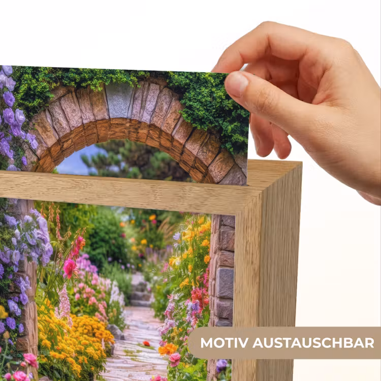 Doorkijk - Bloemen - Pad - Natuur Light Box met kabel (Wandlamp) klein -USP_websiteprintDE