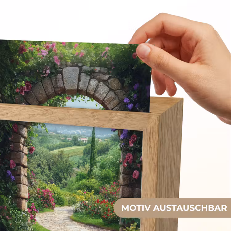 Doorkijk - Landschap - Bloemen - Pad - Uitzicht Light Box met kabel (Wandlamp) klein -USP_websiteprintDE