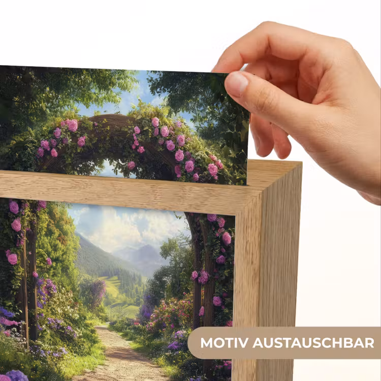 Doorkijk - Rozenboog - Uitzicht - Landschap - Bloemen Light Box met kabel (Wandlamp) klein -USP_websiteprintDE